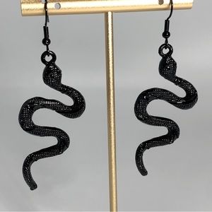 NEW Black Snake Textured Earrings